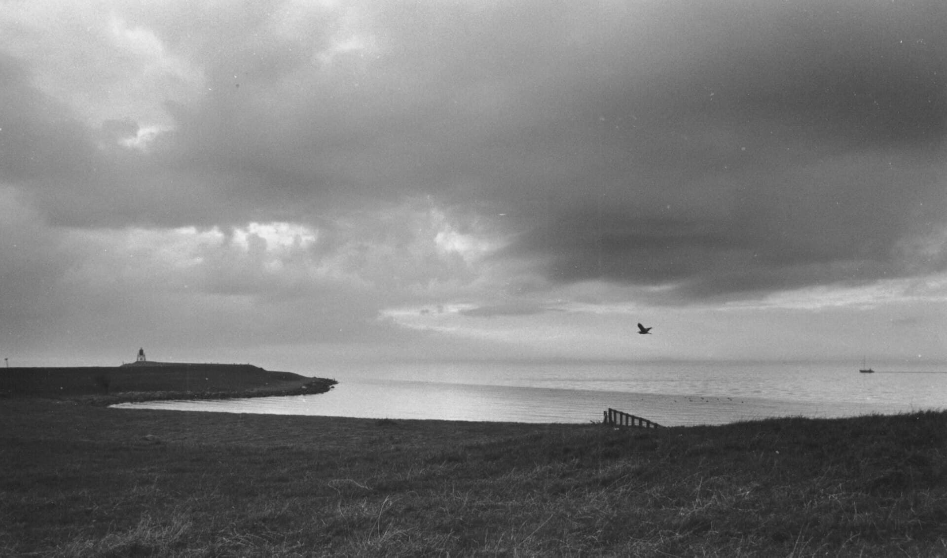 IJsselmeer - Zwart-wit foto van het IJsselmeer bij Stavoren, 19-11-1979, signatuur 34437