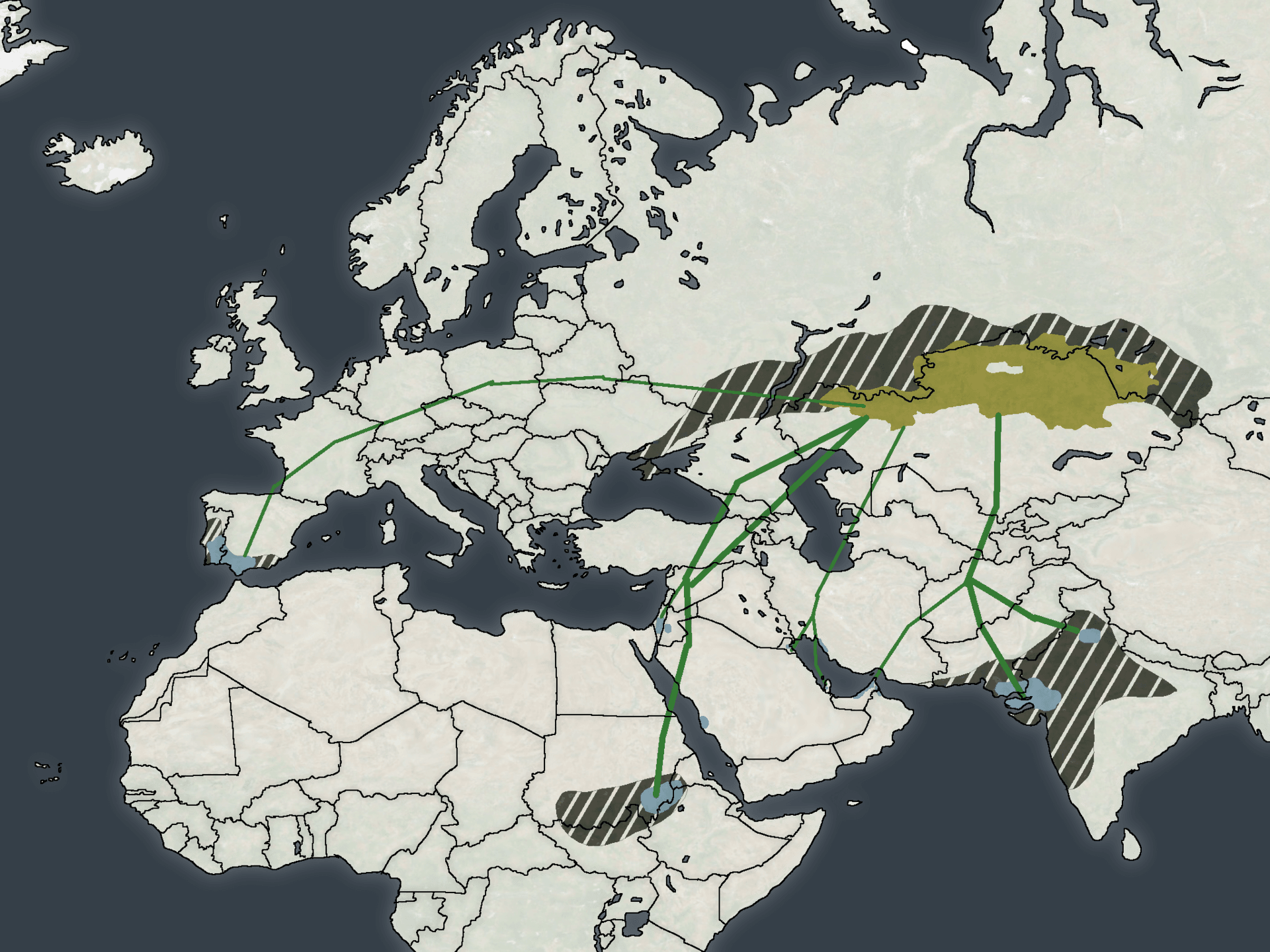 steppekievit (Vanellus gregarius) - Vanellus gregarius range map